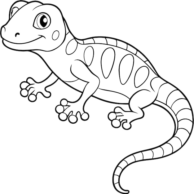 Vector a drawing of a lizard with a black outline