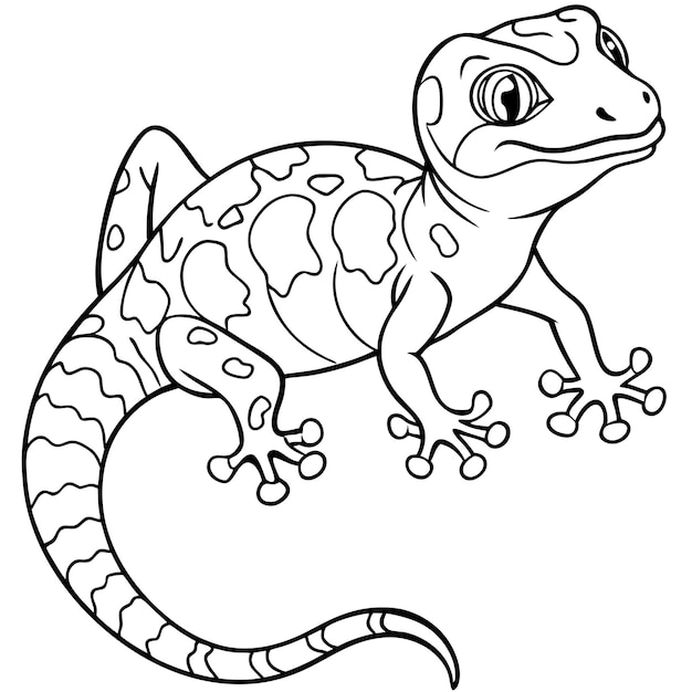 Vector a drawing of a lizard with a black and white background