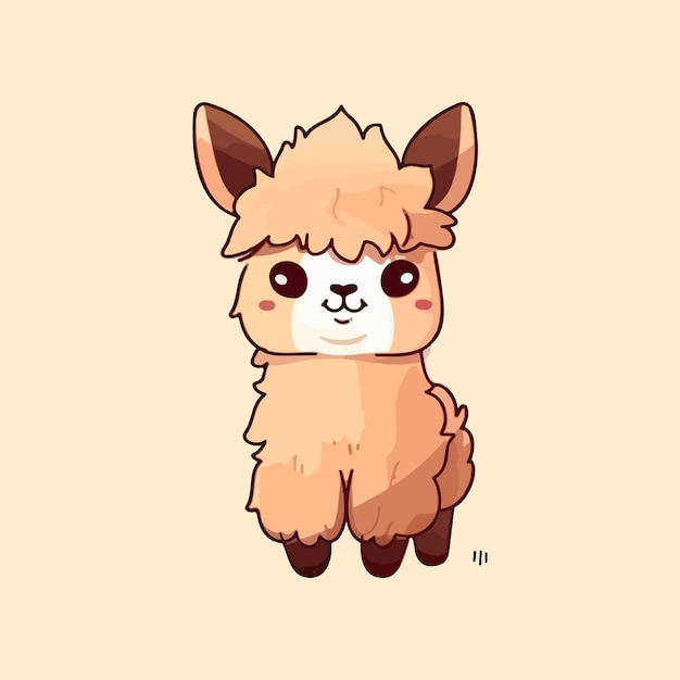 A drawing of a llama that is a cartoon character.