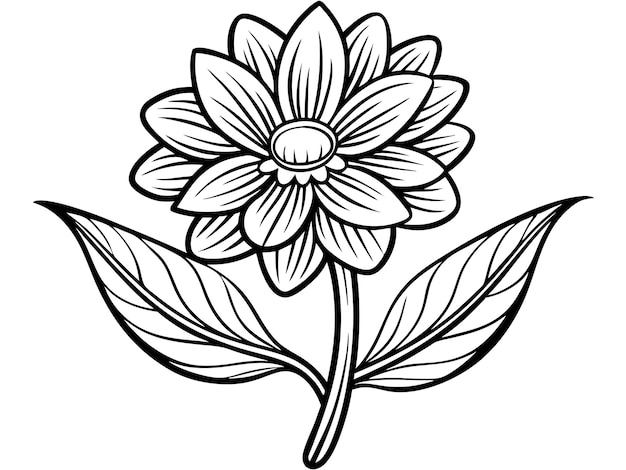 Vector a drawing of a lotus flower with leaves on it