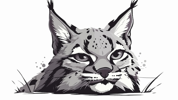 a drawing of a lynx with a cat on it