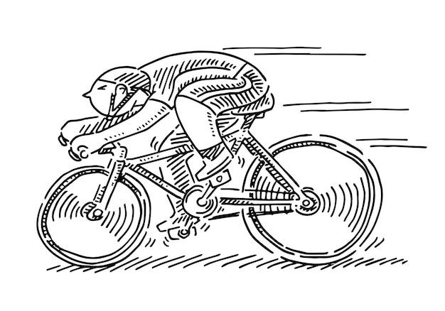 a drawing of a man on a bike with the number 1 on it