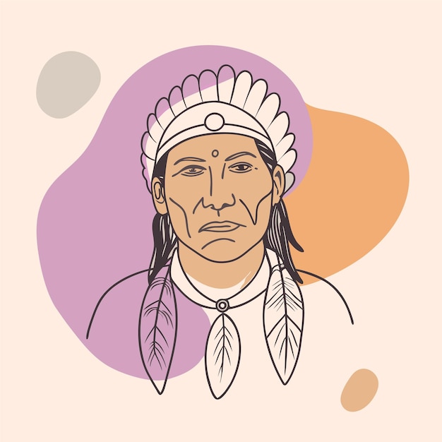 Vector a drawing of a man from the tribe