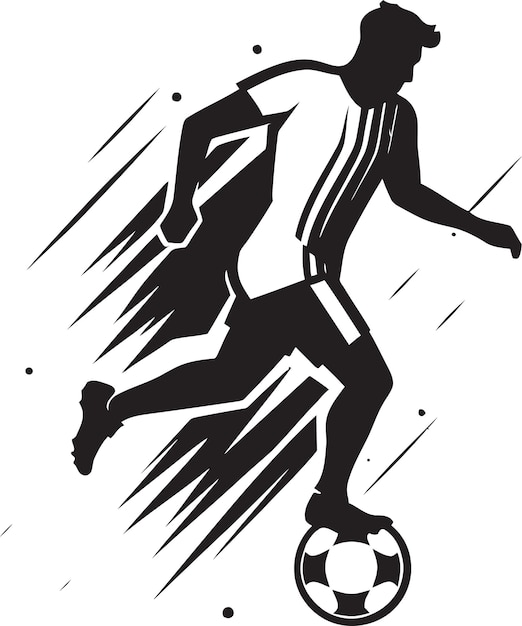 a drawing of a man kicking a soccer ball with the number 7 on it