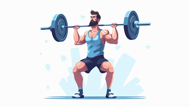 a drawing of a man lifting a heavy barbell