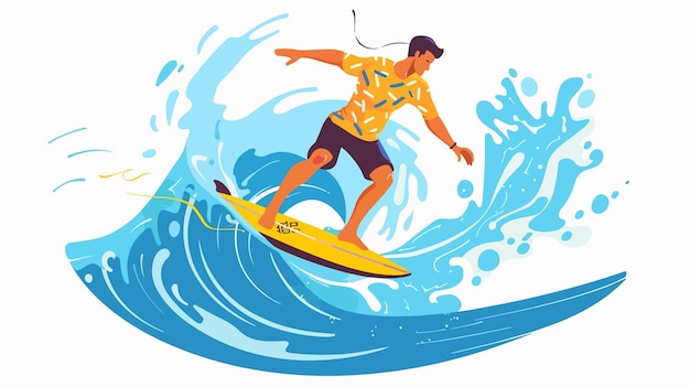 a drawing of a man surfing on a wave with a picture of a surfer on it