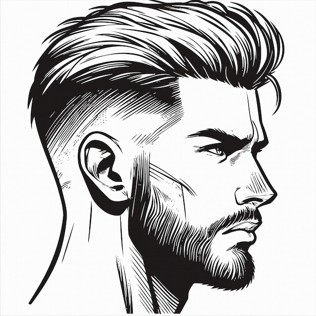 a drawing of a man with a beard and a beard