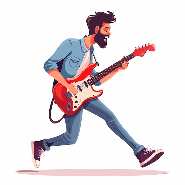 Vector a drawing of a man with a guitar in his hand