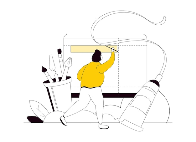 A drawing of a man with a yellow shirt on and a drawing of a man with a hammer on it