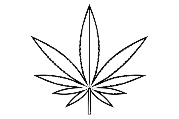 a drawing of a marijuana leaf that says marijuana line art