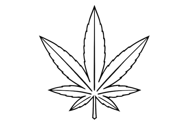 Vector a drawing of a marijuana leaf that says marijuana line art