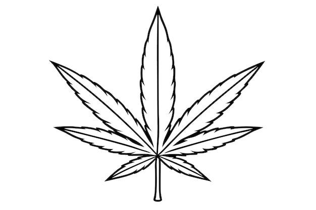 Vector a drawing of a marijuana leaf that says marijuana line art