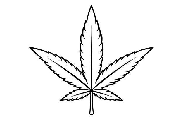 a drawing of a marijuana leaf that says marijuana line art