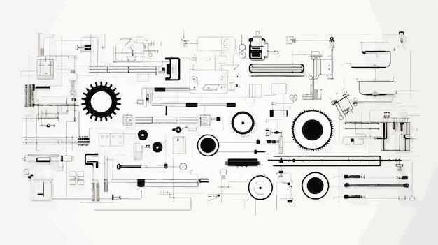 a drawing of a mechanical device with the words gears and gears on it