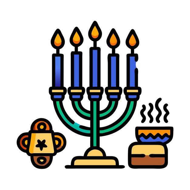 Vector a drawing of a menorah with the words quot jewish holiday quot on it