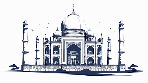 a drawing of a mosque by person