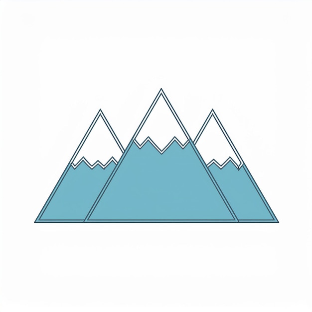 a drawing of a mountain with a blue top that says quot the word quot on it