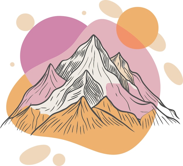 a drawing of a mountain