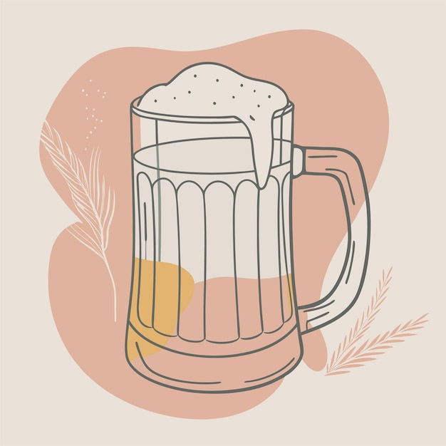 a drawing of a mug of beer with the words quot beer quot on it