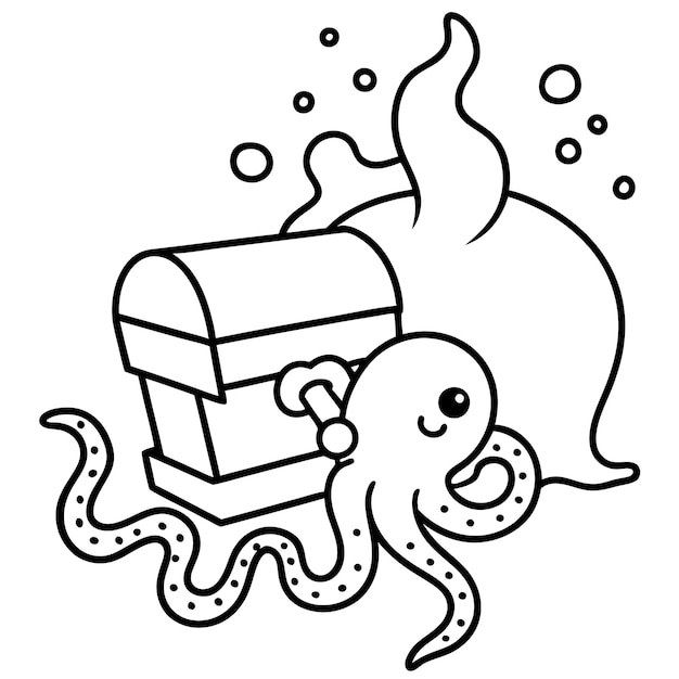 Vector a drawing of a octopus with the word octopus on it