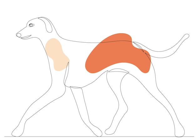 Drawing of one continuous dog is walking vector