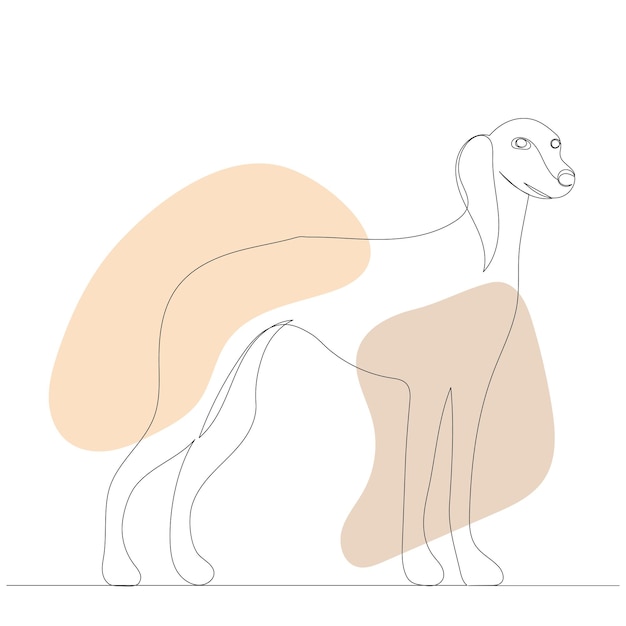 Drawing of one continuous dog isolated