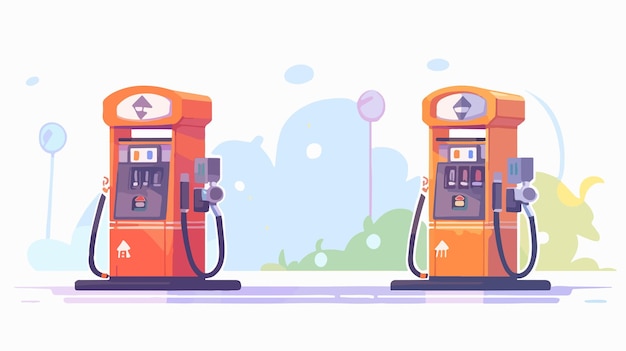 Vector a drawing of an orange gas pump with the words  gas  on the top