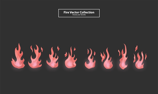 Drawing outline fire vector element flame icon logo cartoon wallpaper background clipart symbol set