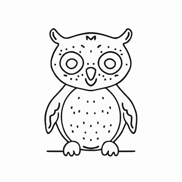 a drawing of an owl with a short tail