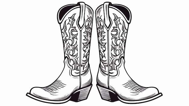 Vector a drawing of a pair of boots with the word  boot  on it