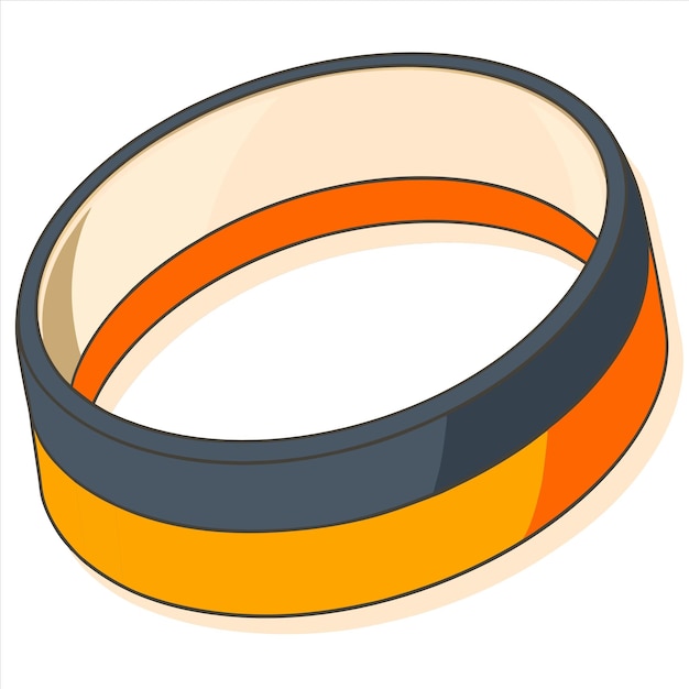 a drawing of a pair of orange and black rings