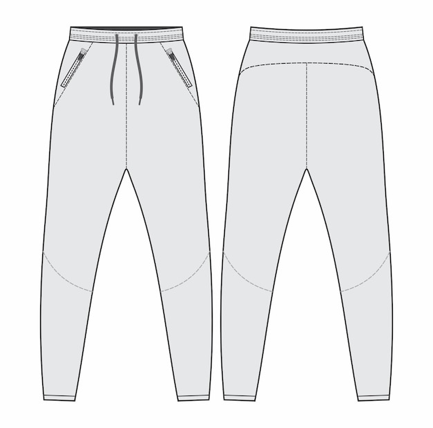 A drawing of a pair of white pants.