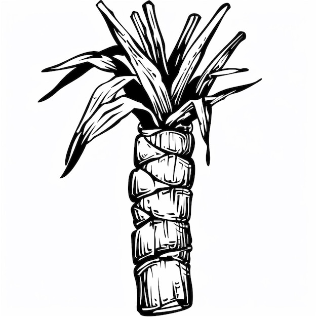 Vector a drawing of a palm tree with a drawing of a palm tree