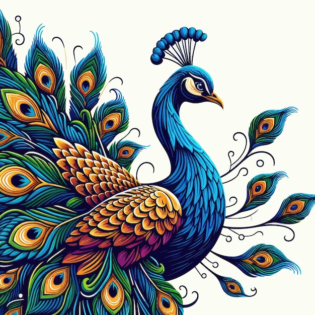 a drawing of a peacock with peacock