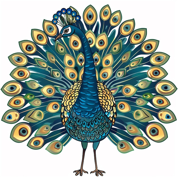 a drawing of a peacock with the word peacock on it