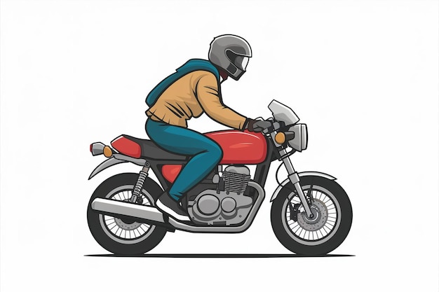 a drawing of a person on a motorcycle with a helmet on it