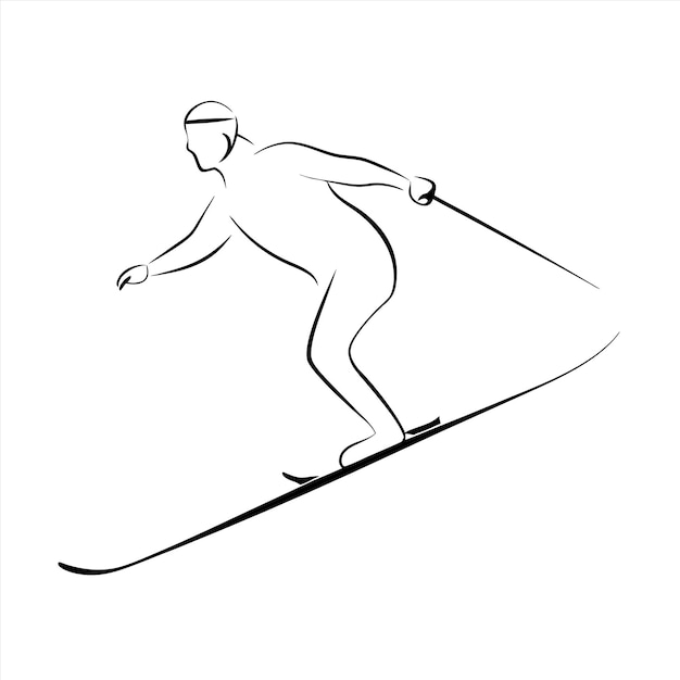 Vector a drawing of a person on skis with the words quot snow skier quot on it