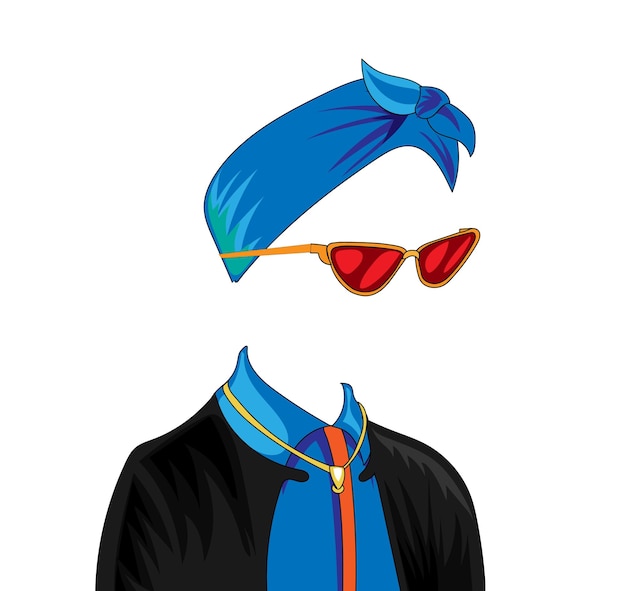 Vector a drawing of a person with a blue headband and red sunglasses nft traits