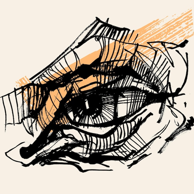 Vector a drawing of a persons eye