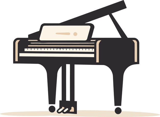 Vector a drawing of a piano with a picture of a piano and a picture of a piano