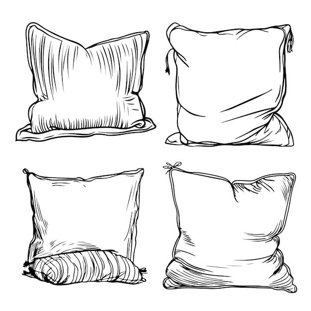 Vector a drawing of pillows with a picture of a pillow and a pillow