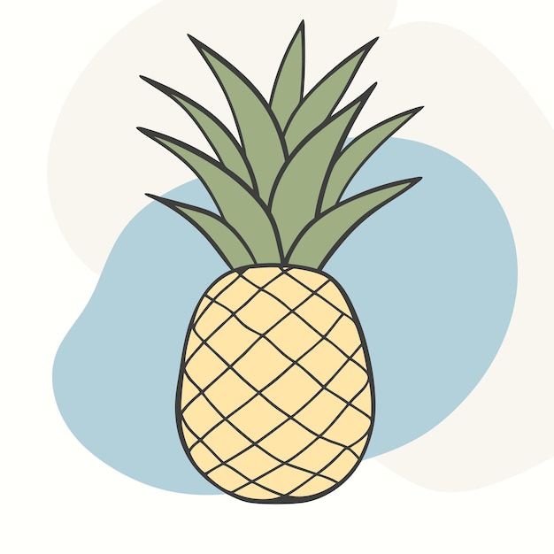 a drawing of a pineapple with a green top