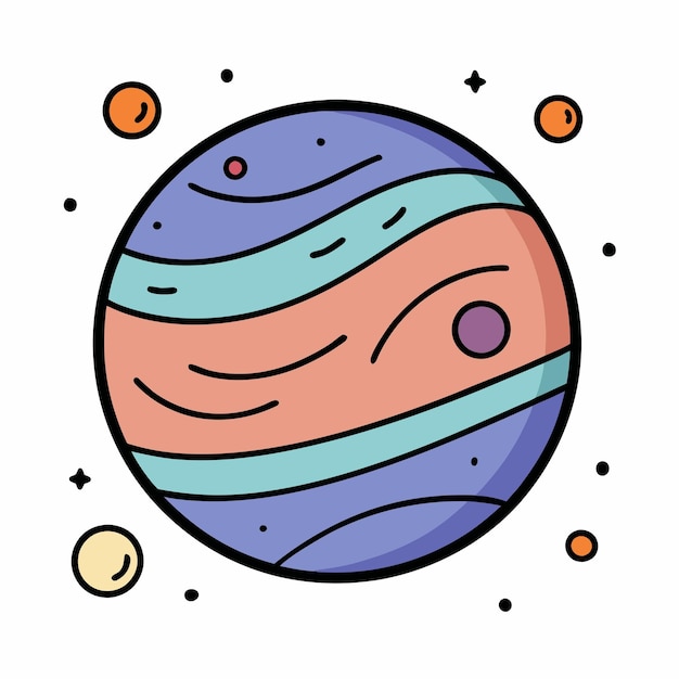 Vector a drawing of a planet with the words  planets  on it