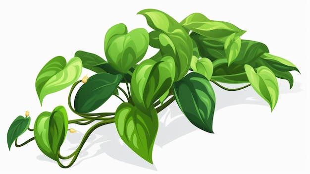 Vector a drawing of a plant with green leaves