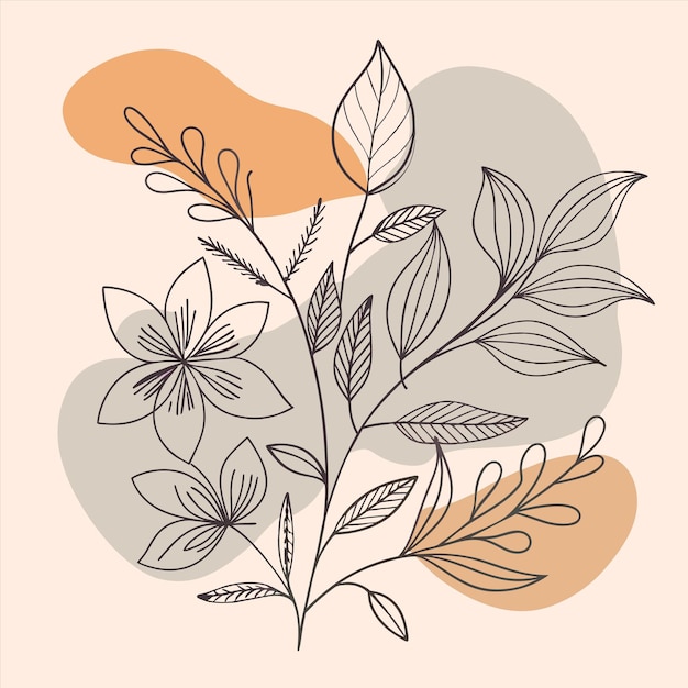 Vector a drawing of a plant with leaves and the word quot flowers quot