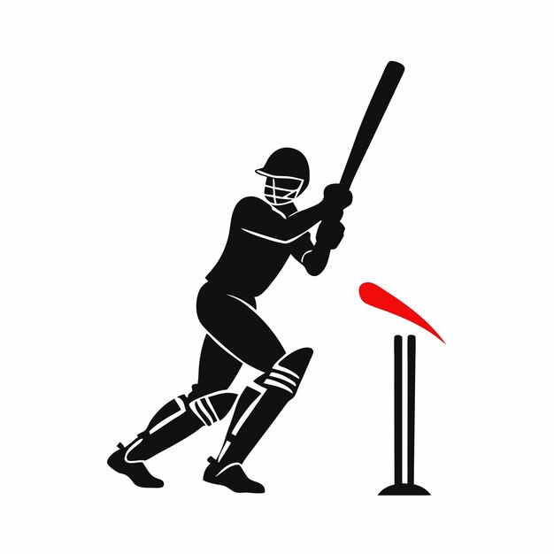 Vector a drawing of a player with a bat and the word  crut  on it