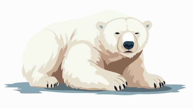 Vector a drawing of a polar bear laying on the ground