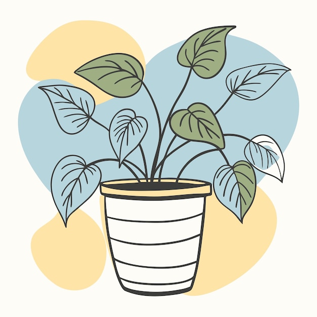 Vector a drawing of a pot with a plant in it