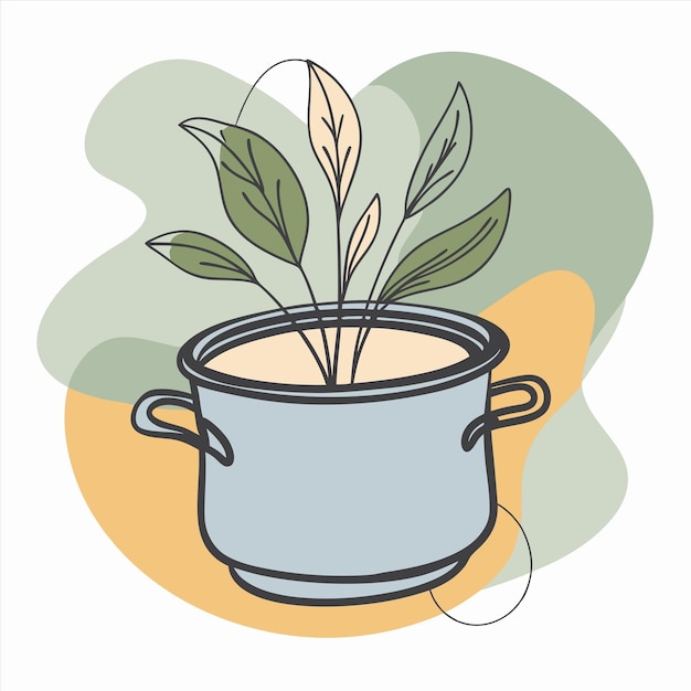 Vector a drawing of a pot with a plant in it