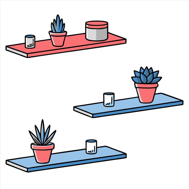 Vector a drawing of a potted cactus and a pot with a cactus on the top